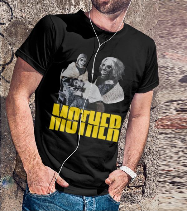 Mother Psycho Skeleton Horror Motif T-Shirt