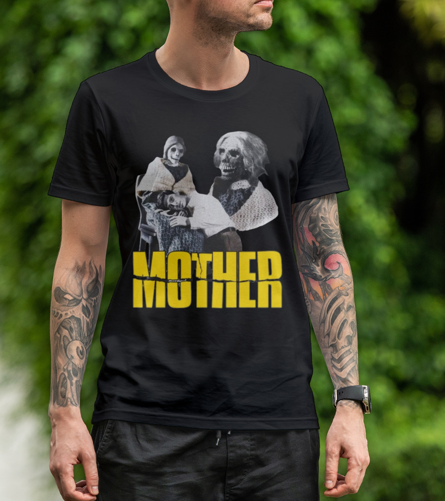 Mother Psycho Skeleton Horror Motif T-Shirt