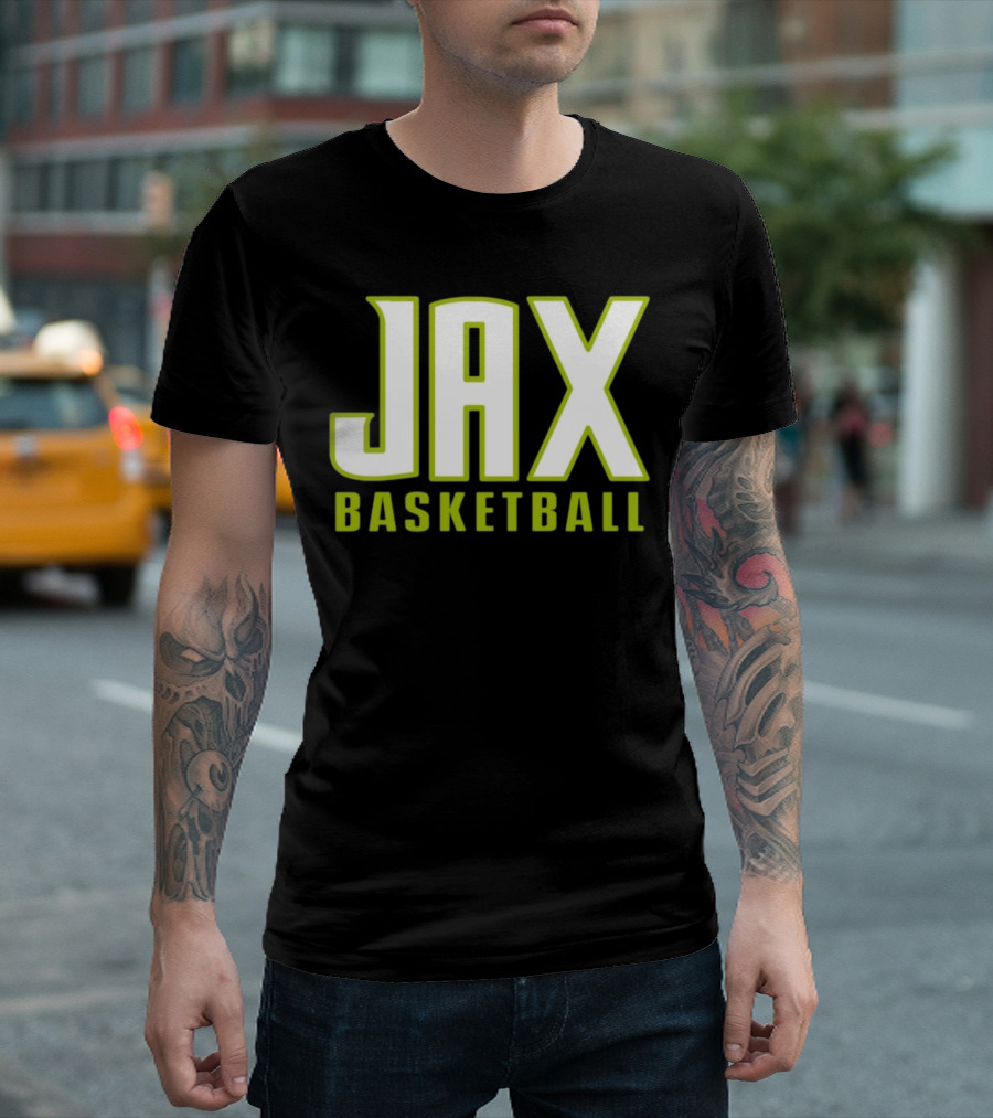 Jax Basketball Bold Neon Typography T-Shirt