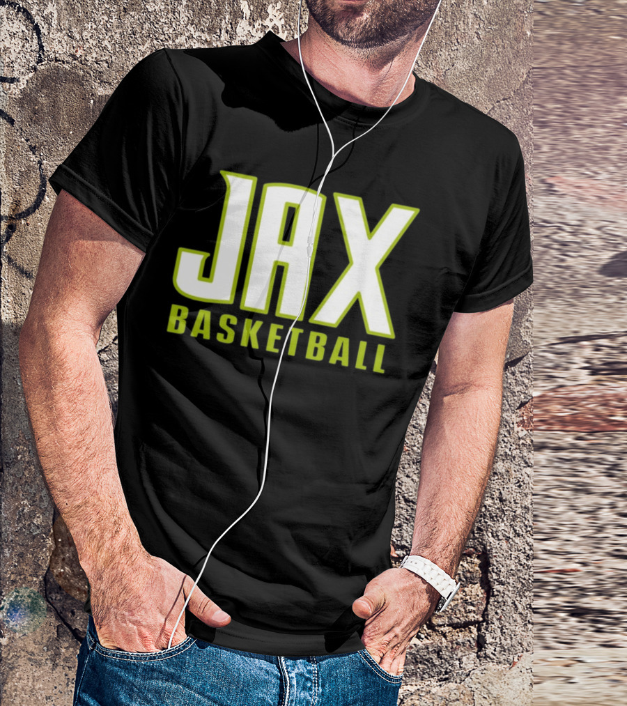 Jax Basketball Bold Neon Typography T-Shirt