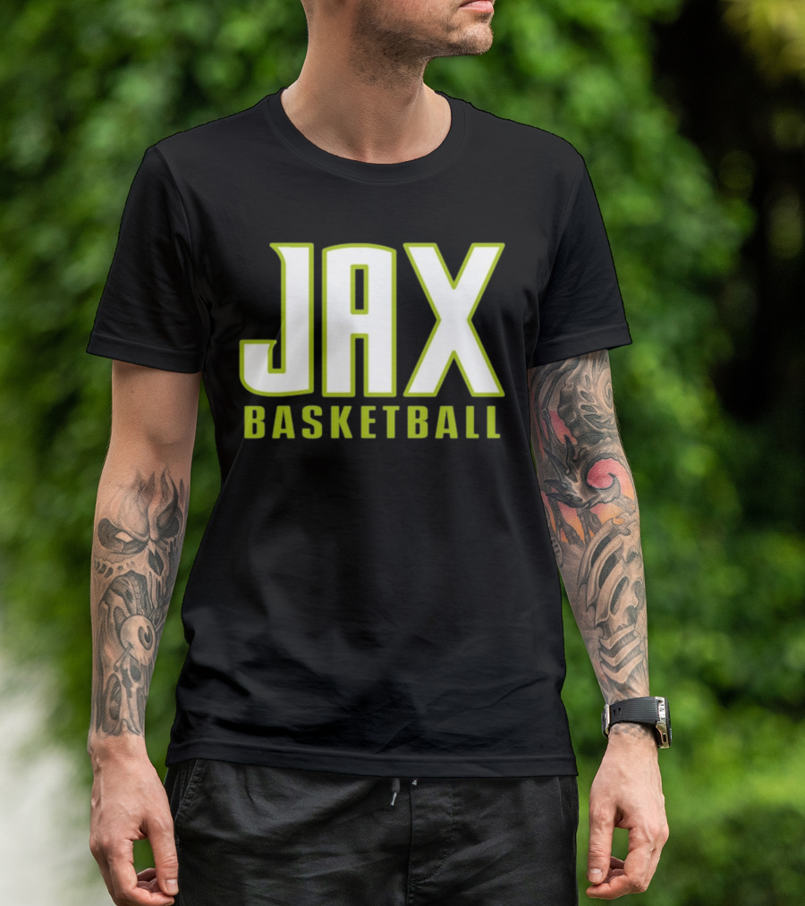 Jax Basketball Bold Neon Typography T-Shirt