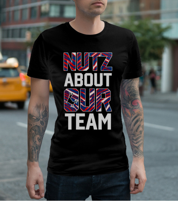 Nutz About Our Team Patriotic Colors Football Fan Enthusiasm T-Shirt