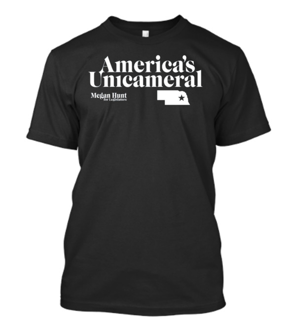 America's Unicameral Megan Hunt For Legislature Nebraska State Map T-Shirt