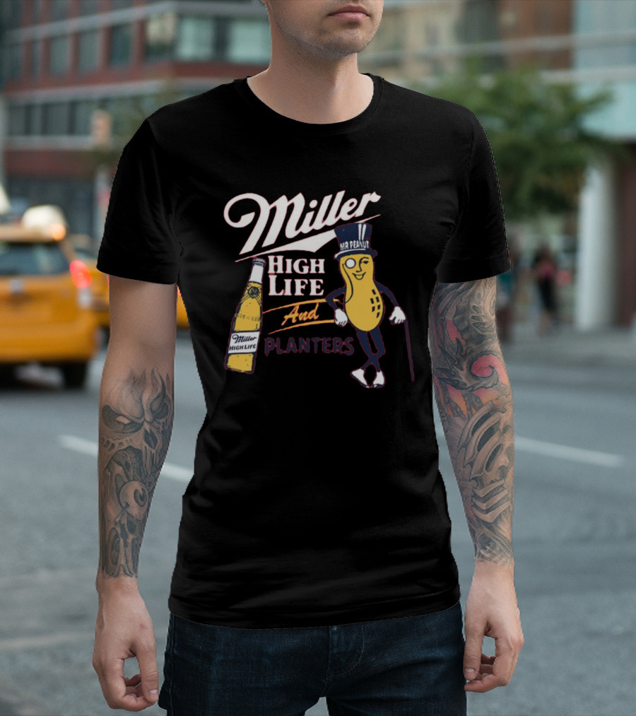 Miller High Life And Planters Mr. Peanut Collaboration T-Shirt