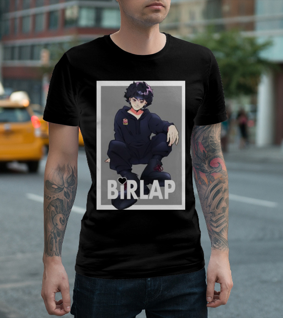BIRLAP The King's Choice Anime Character In Black Outfit With Heart T-Shirt