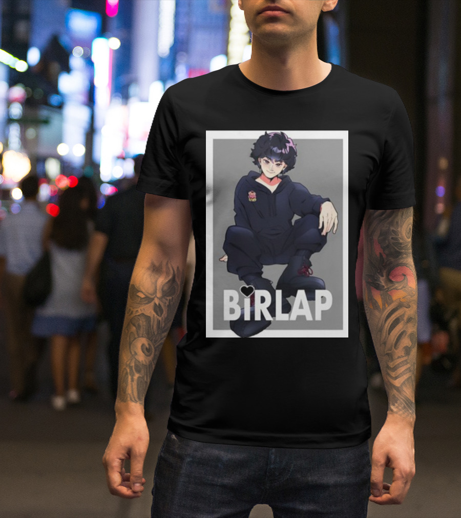 BIRLAP The King's Choice Anime Character In Black Outfit With Heart T-Shirt