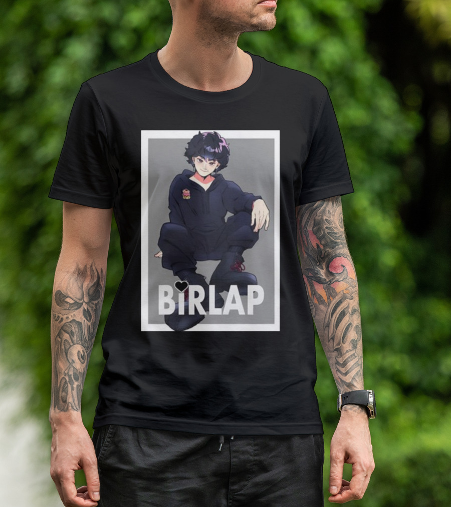 BIRLAP The King's Choice Anime Character In Black Outfit With Heart T-Shirt