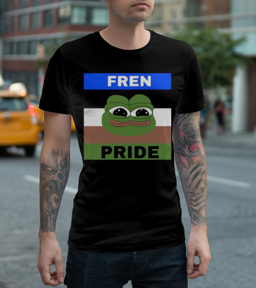 Fren Pride Pepe Flag Image T-Shirt
