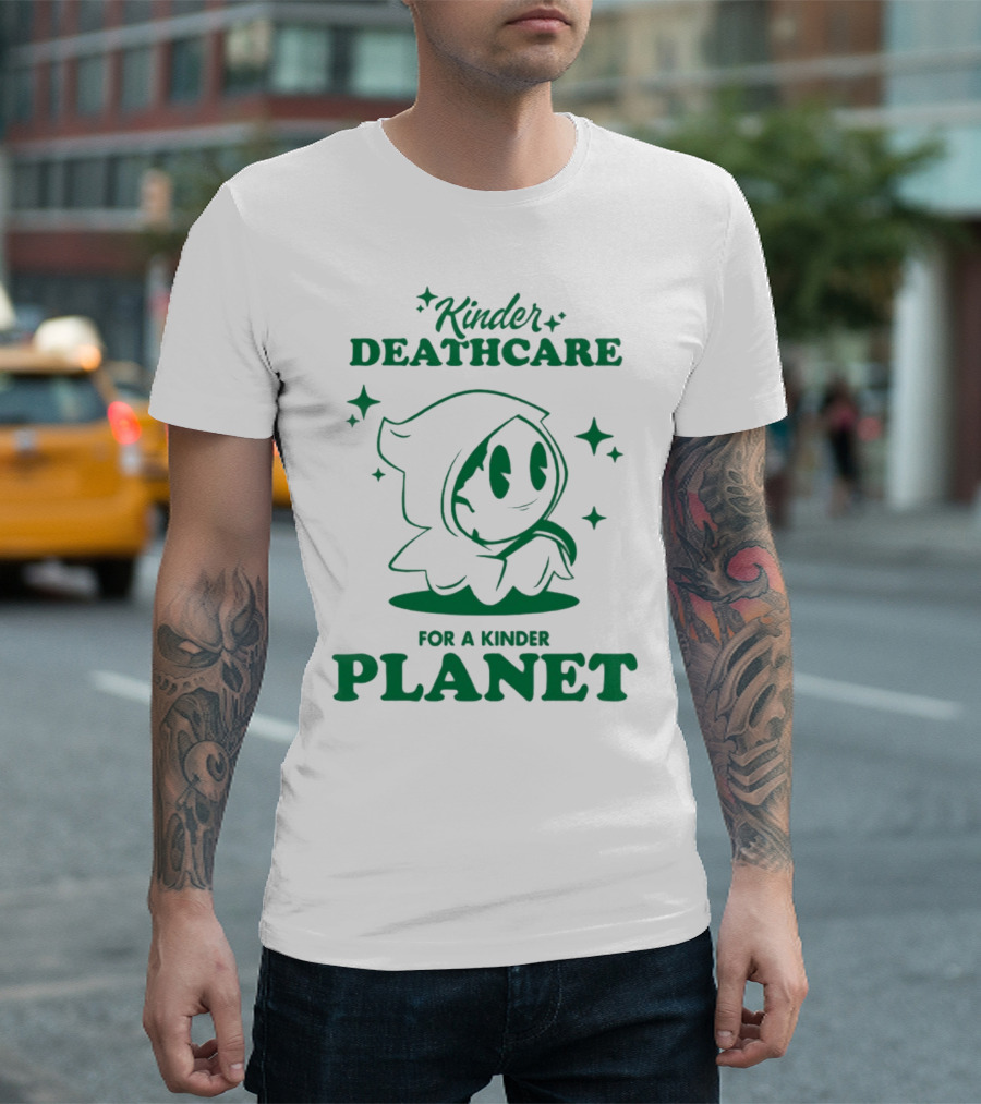 Kinder Deathcare For A Kinder Planet Hoodie Character With Stars T-Shirt