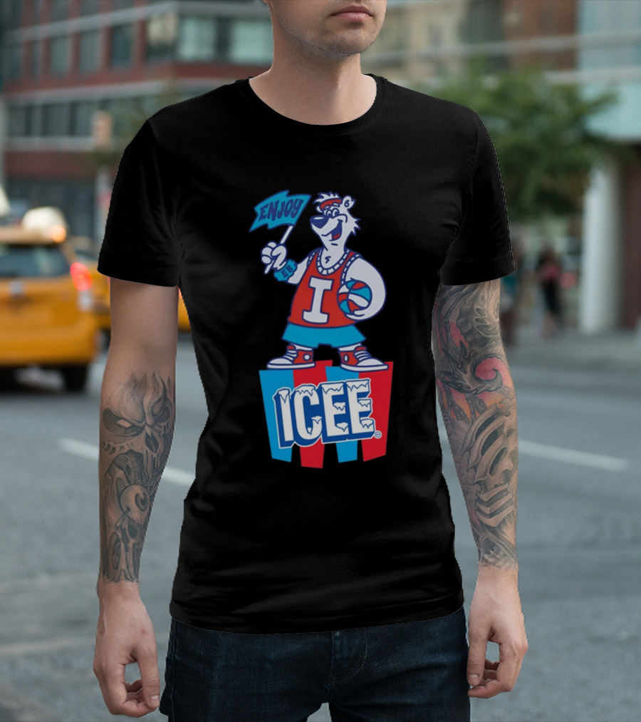 Enjoy Icee Basketball Bear Iconic Frozen Drink Fun T-Shirt