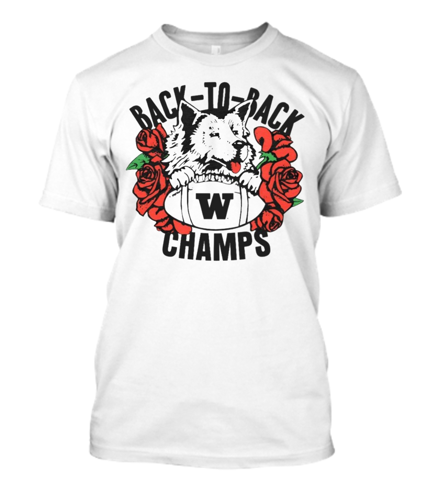Back To Back Huskies Roses 91 W 92 Champs T-Shirt