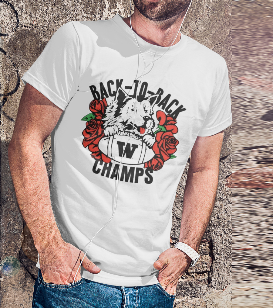 Back To Back Huskies Roses 91 W 92 Champs T-Shirt