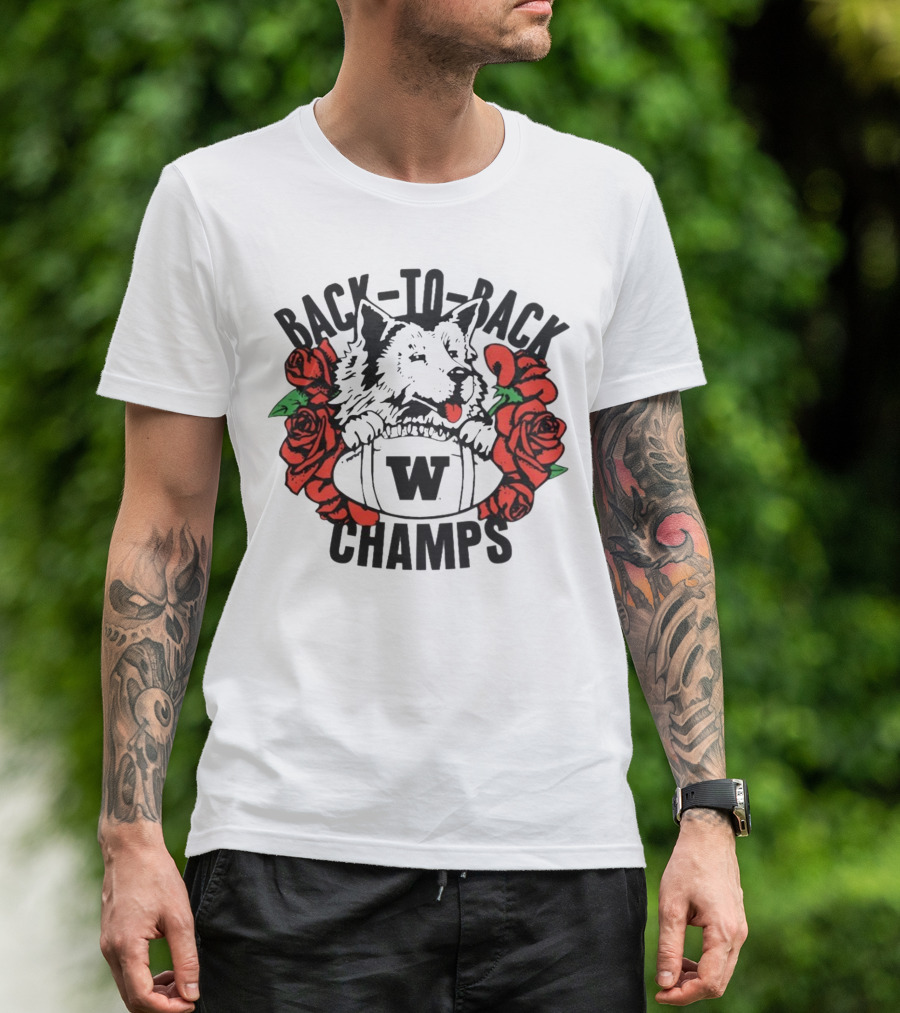 Back To Back Huskies Roses 91 W 92 Champs T-Shirt