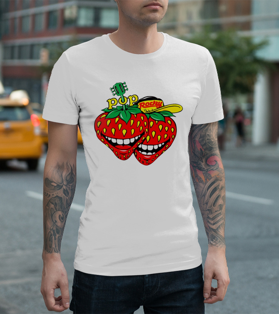 Pop Rocky Strawberry Guitar Grin T-Shirt