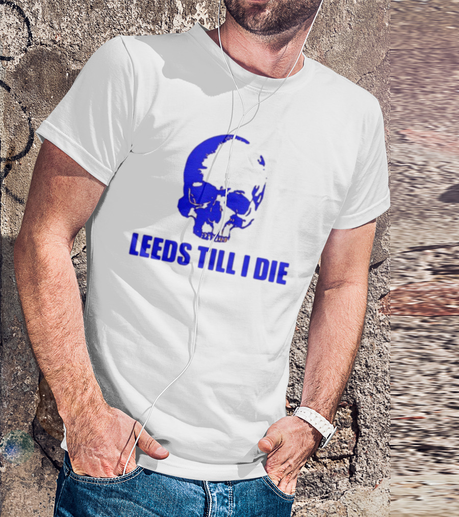Leeds Till I Die Blue Skull T-Shirt