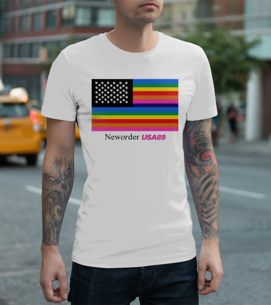 Neworder USA89 Literallyvergil Rainbow Flag T-Shirt