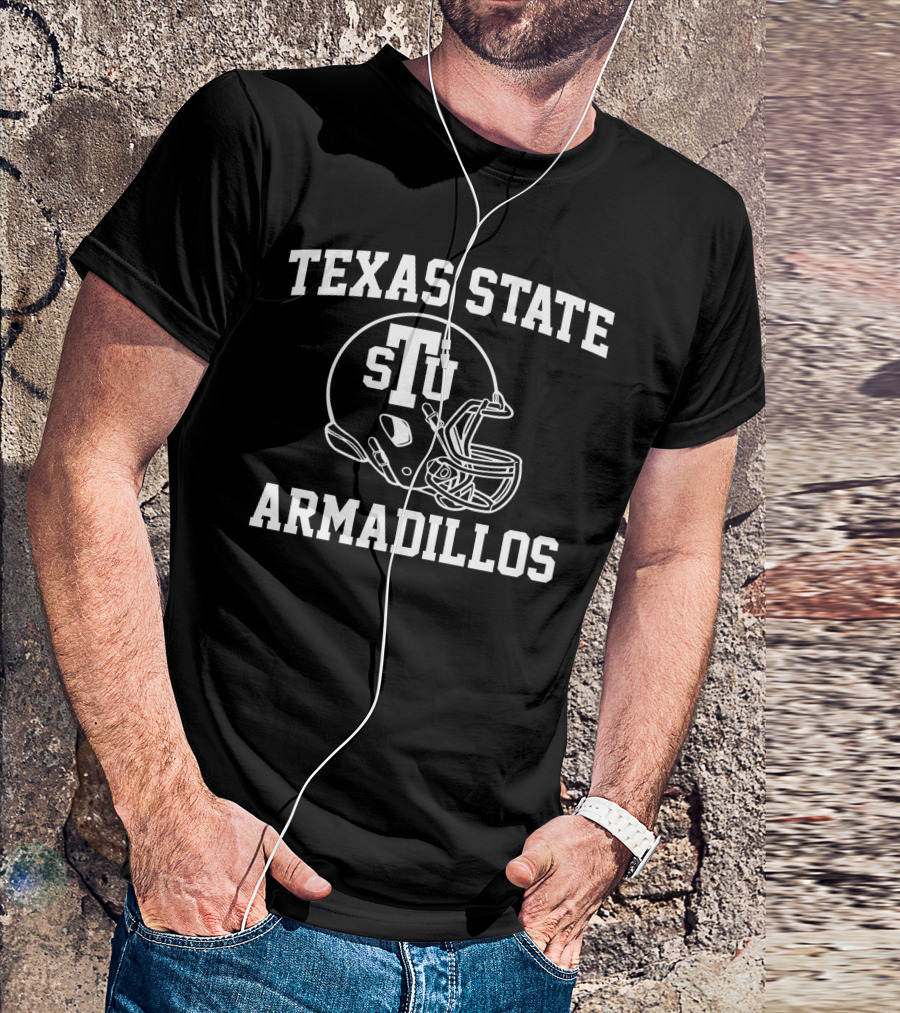 Texas State STU Armadillos Football Helmet T-Shirt