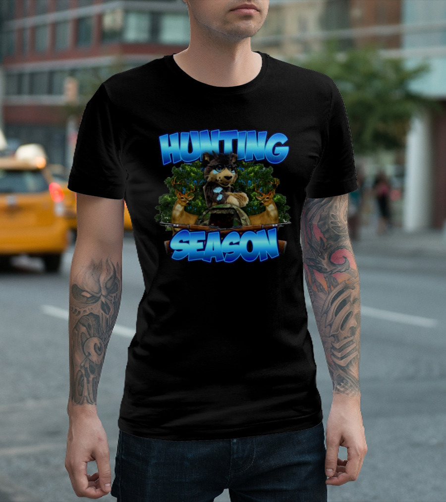 Designedbytheboys Hunting Season Wolf and Deer T-Shirt