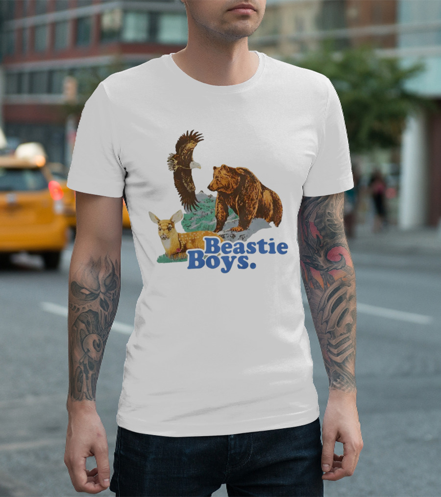 Beastie Boys Deer Bear Eagle Wildlife Scene T-Shirt