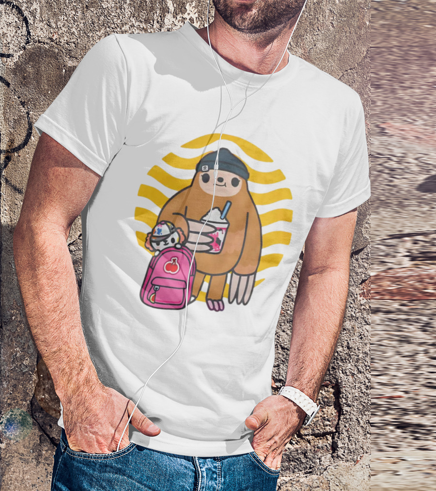 Toca Boca New Custom Prints Store Backpack Sloth With Drink And Hat Ripple T-Shirt