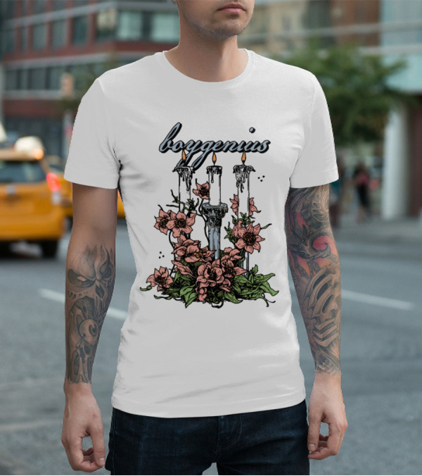 Boygenius Three Candles With Flowers T-Shirt
