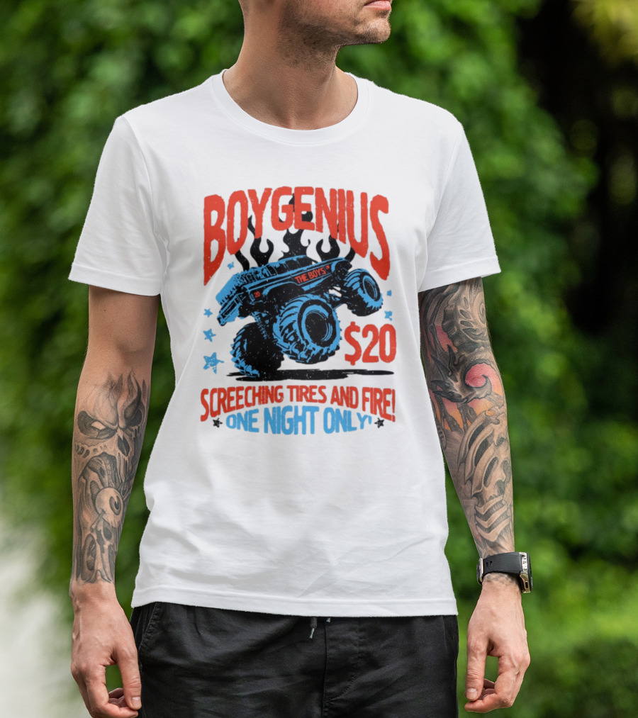 Boygenius The Boys Screeching Tires And Fire $20 One Night Only T-Shirt
