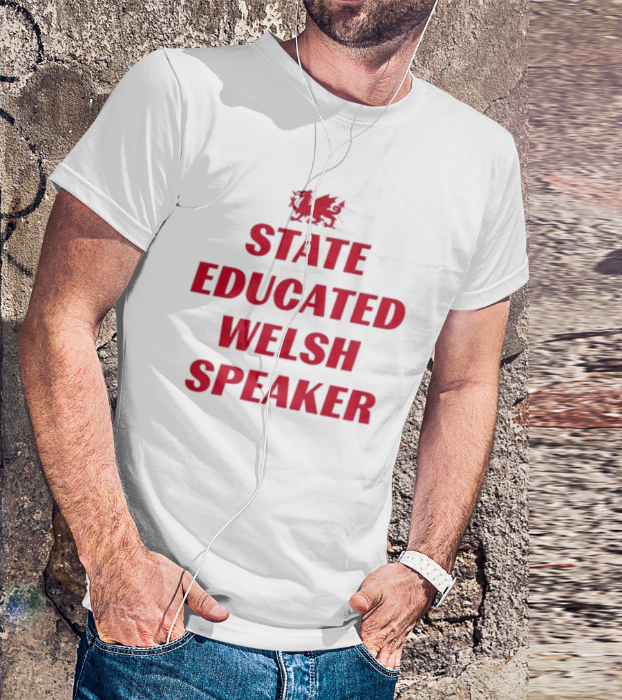 Red Dragon Emblem State Educated Welsh Speaker T-Shirt