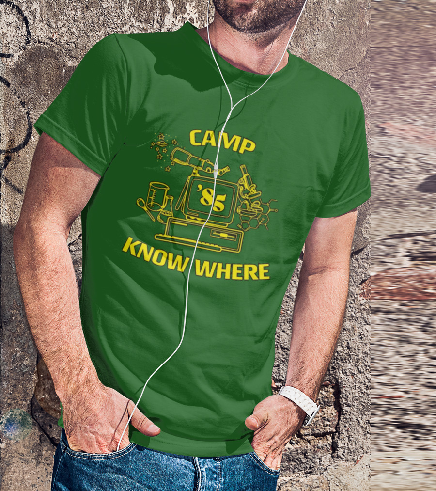 Camp Know Where '85 Science Computer Microscope Telescope Chemistry T-Shirt
