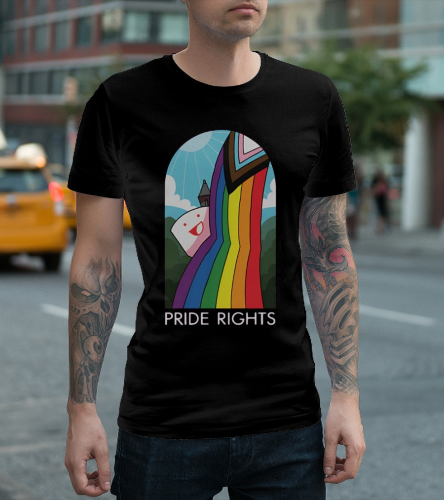 Pride Rights Rainbow Stained Glass Design DFTBA T-Shirt
