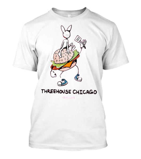 THREEHOUSE CHICAGO KODONE Burger Bunny Character Sneakers Spatula T-Shirt