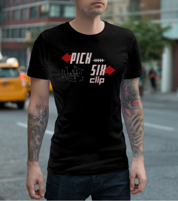 Pick Six Clip Football Play Diagram T-Shirt