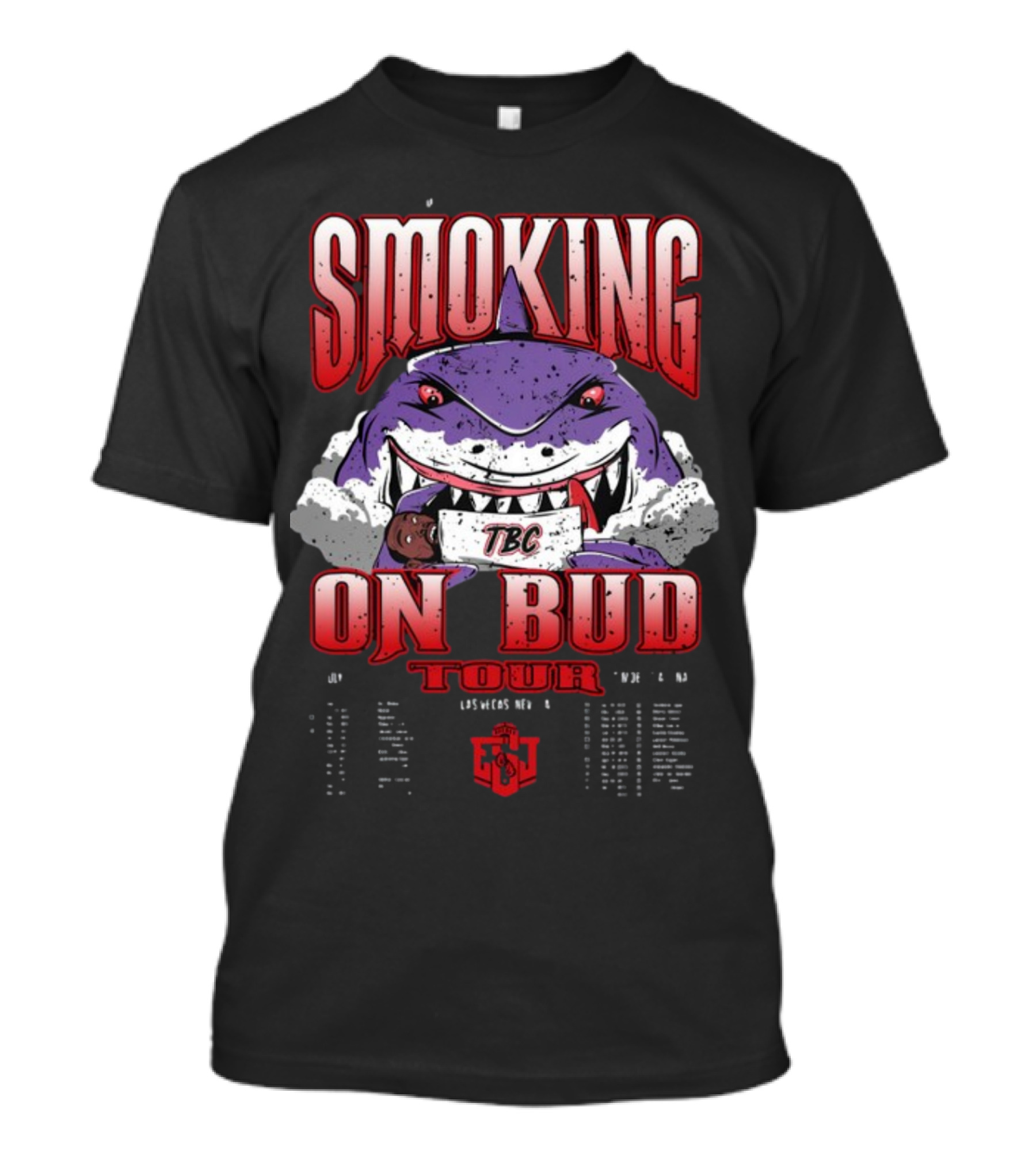 Smoking On Bud TBC Tour Las Vegas Shark T-Shirt