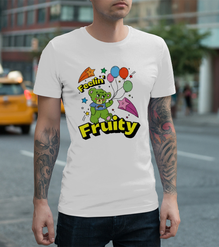Feelin' Fruity Bear with Balloons and Stars T-Shirt