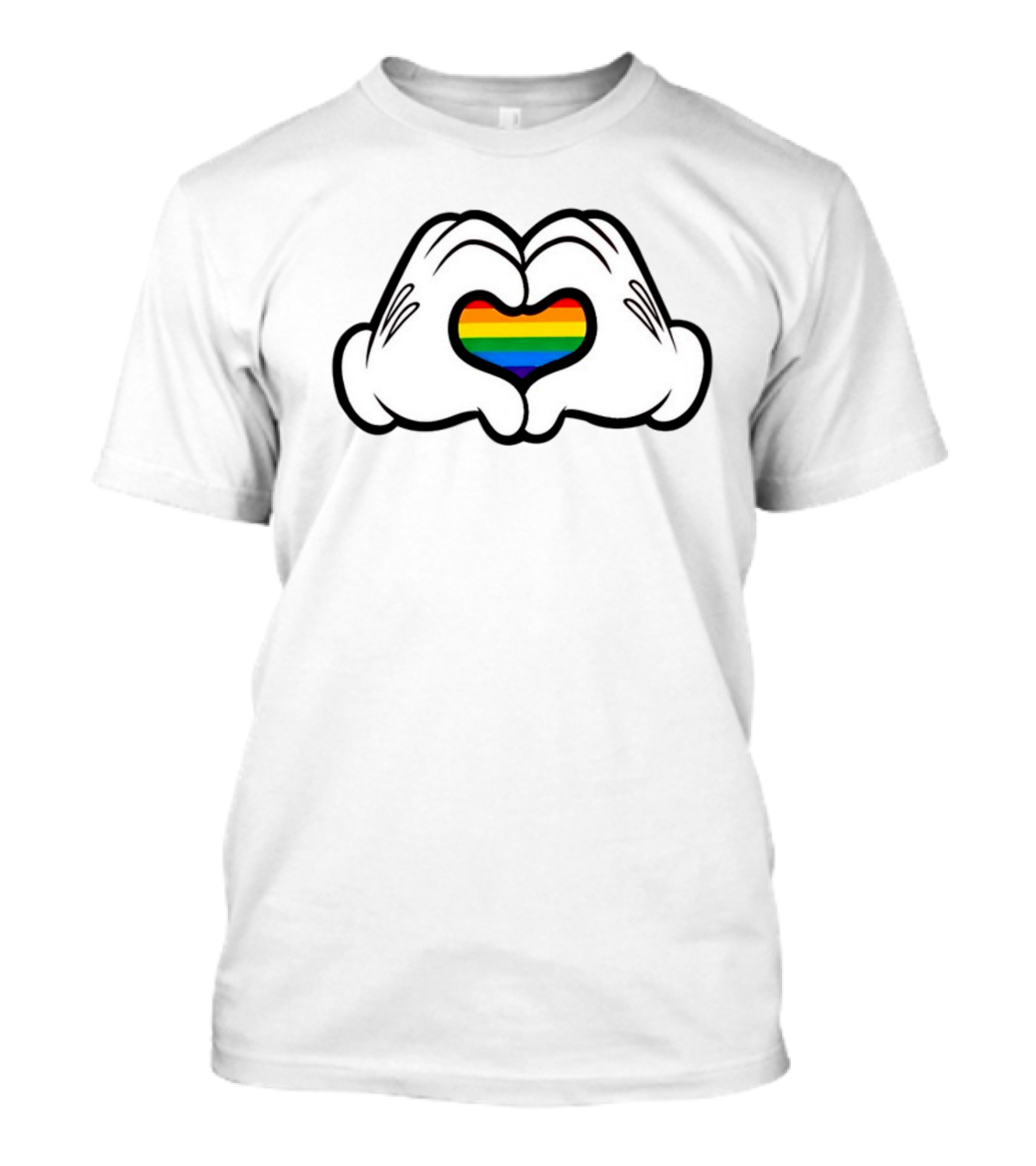 Mickey Hands Rainbow Heart Pride T-Shirt