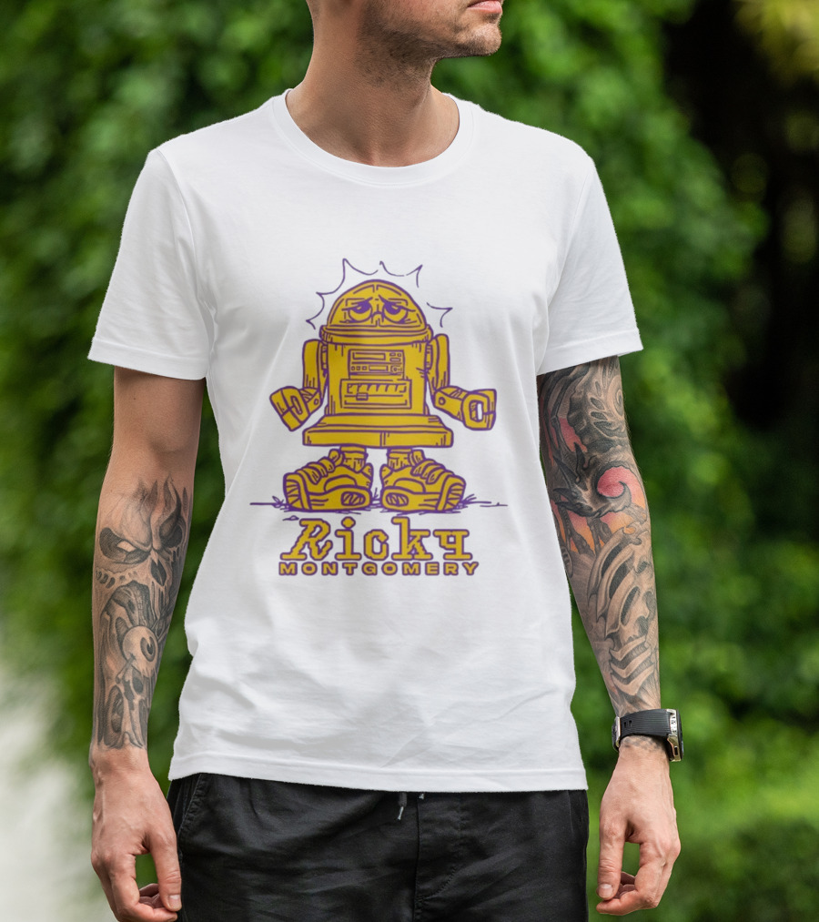 Ricky Montgomery Robot Illustration Yellow Purple T-Shirt