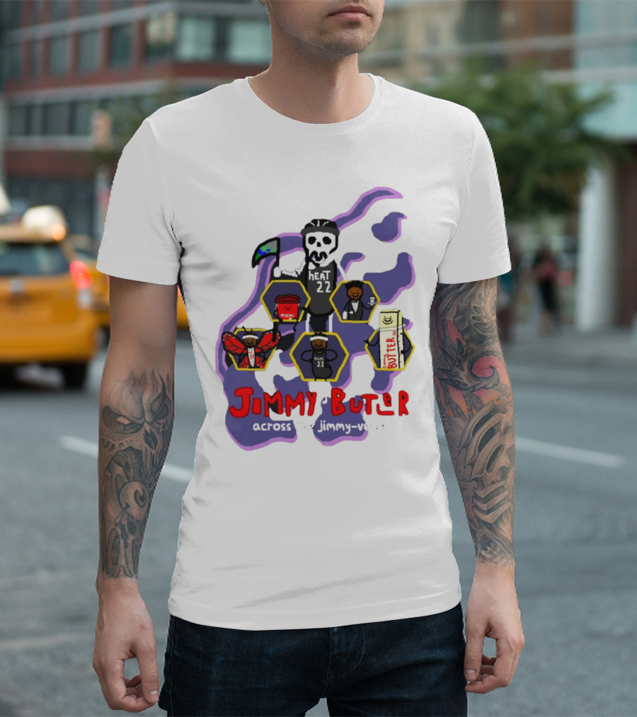 Jimmy Butler Heat 22 Across the Jimmy-Verse T-Shirt