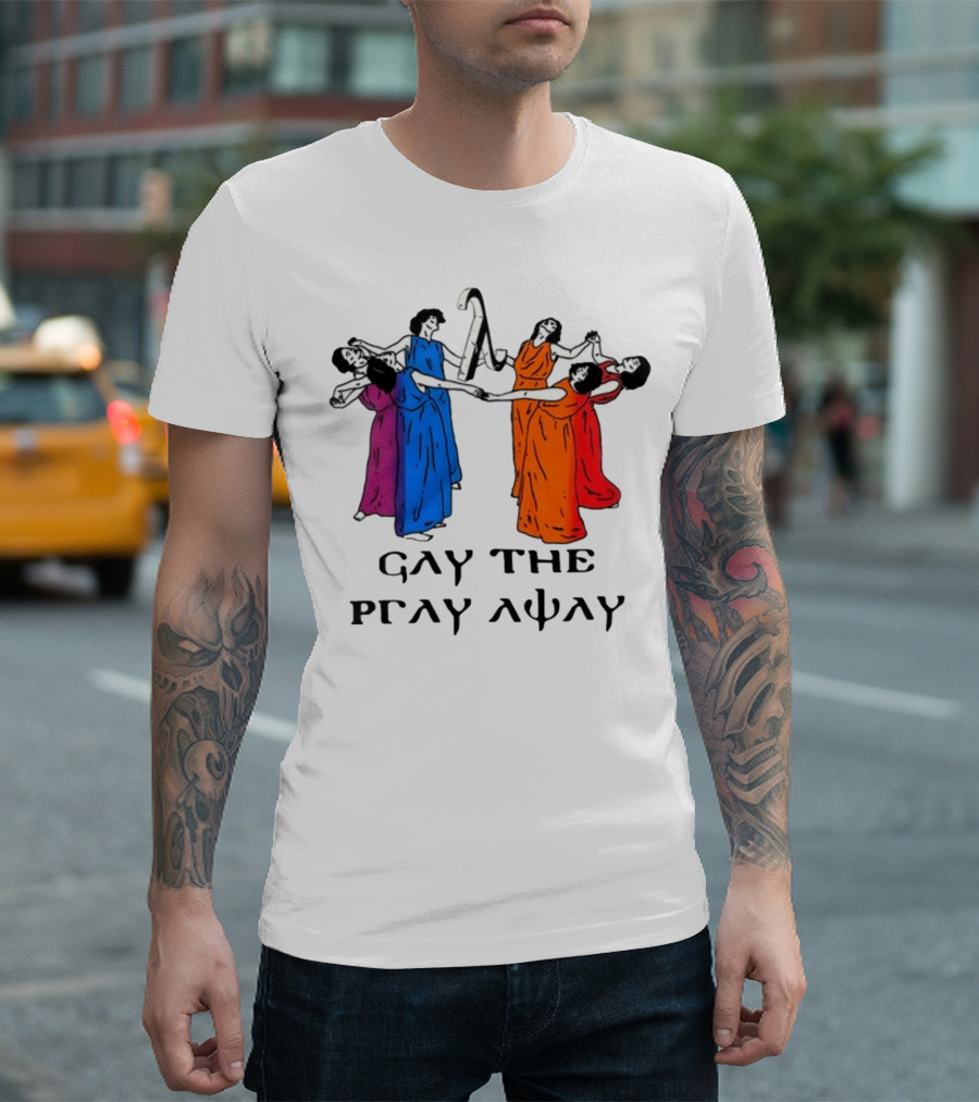 Skeeveco Gay The Pray Away Colorful Dancing Figures T-Shirt