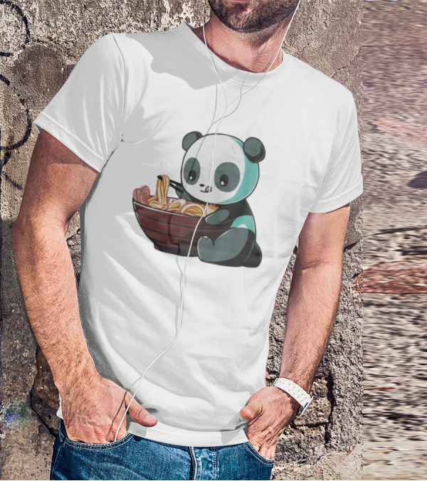 Teeturtle Ramen Panda Eating Noodles T-Shirt