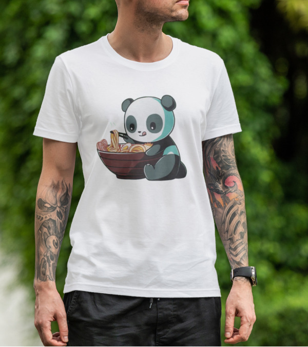 Teeturtle Ramen Panda Eating Noodles T-Shirt