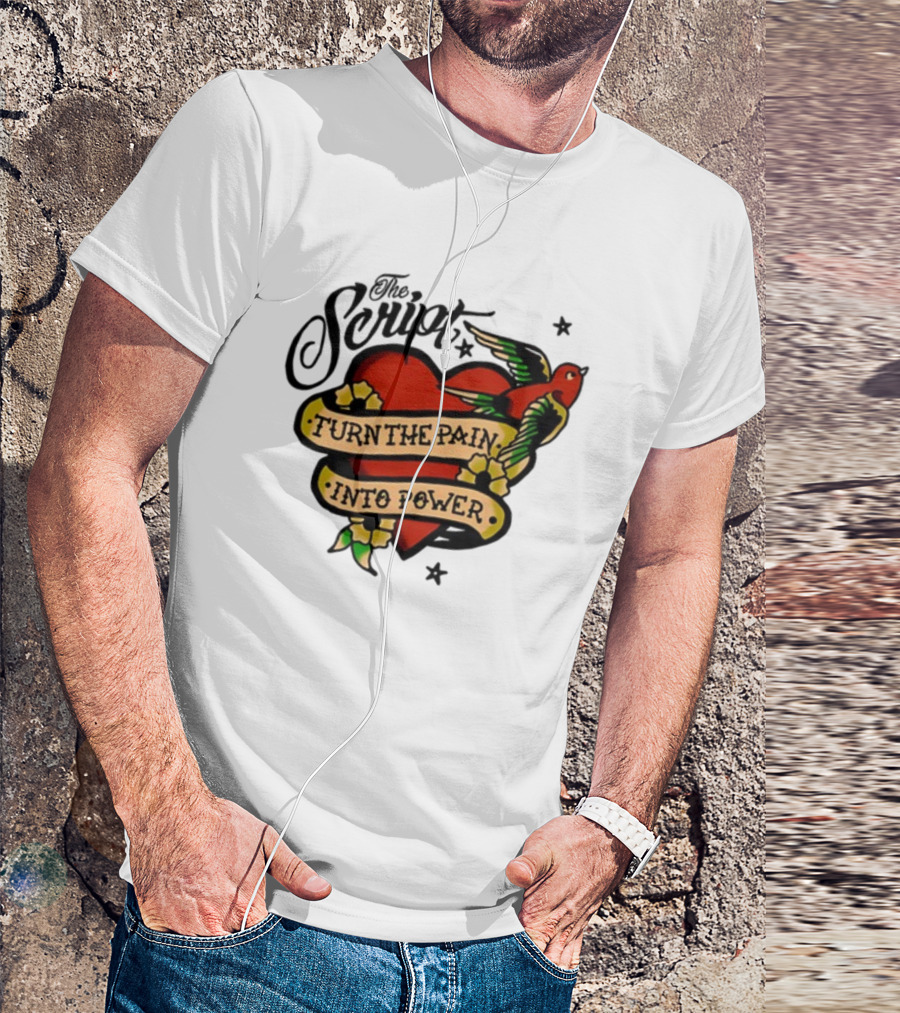 The Script Heart And Bird Turn The Pain Into Power T-Shirt