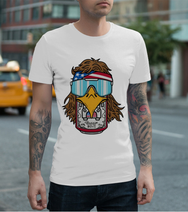 Bussin' With The Boys Eagle 6.1% 12oz USA Flag Shades T-Shirt