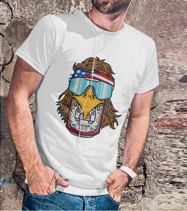 Bussin' With The Boys Eagle 6.1% 12oz USA Flag Shades T-Shirt