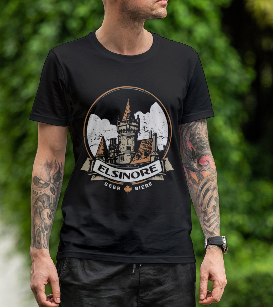 Elsinore Beer Strange Brew Castle With Maple Leaf Biere T-Shirt