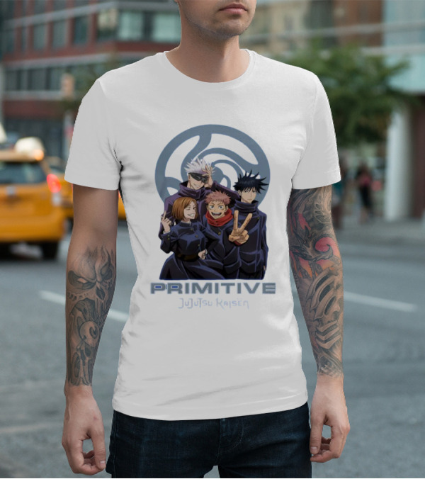 Primitive Jujutsu Kaisen Characters Group Pose T-Shirt