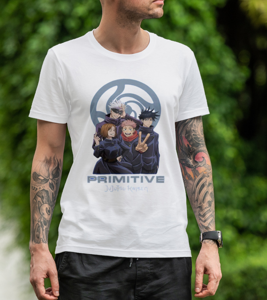 Primitive Jujutsu Kaisen Characters Group Pose T-Shirt