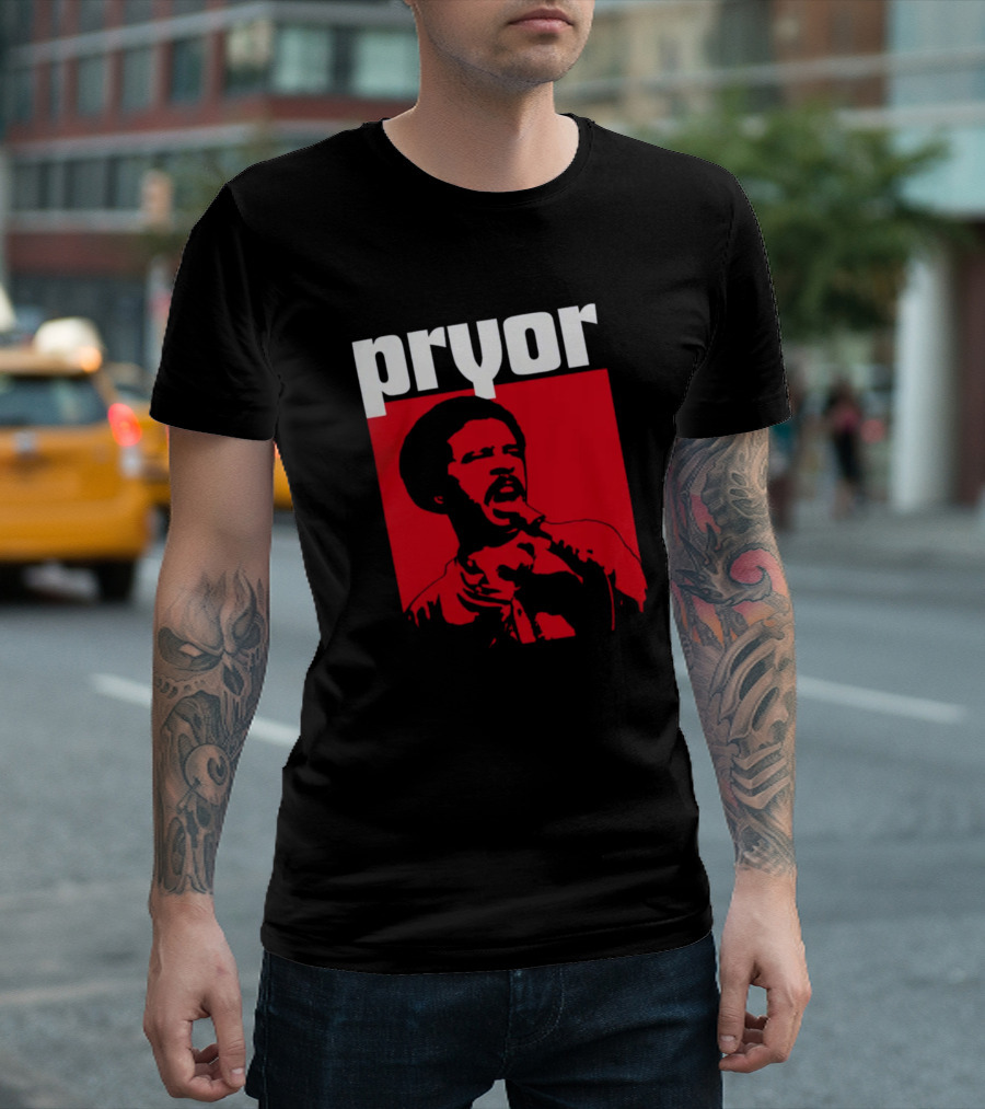 Pryor Richard Pryor Red Stencil Shop T-Shirt