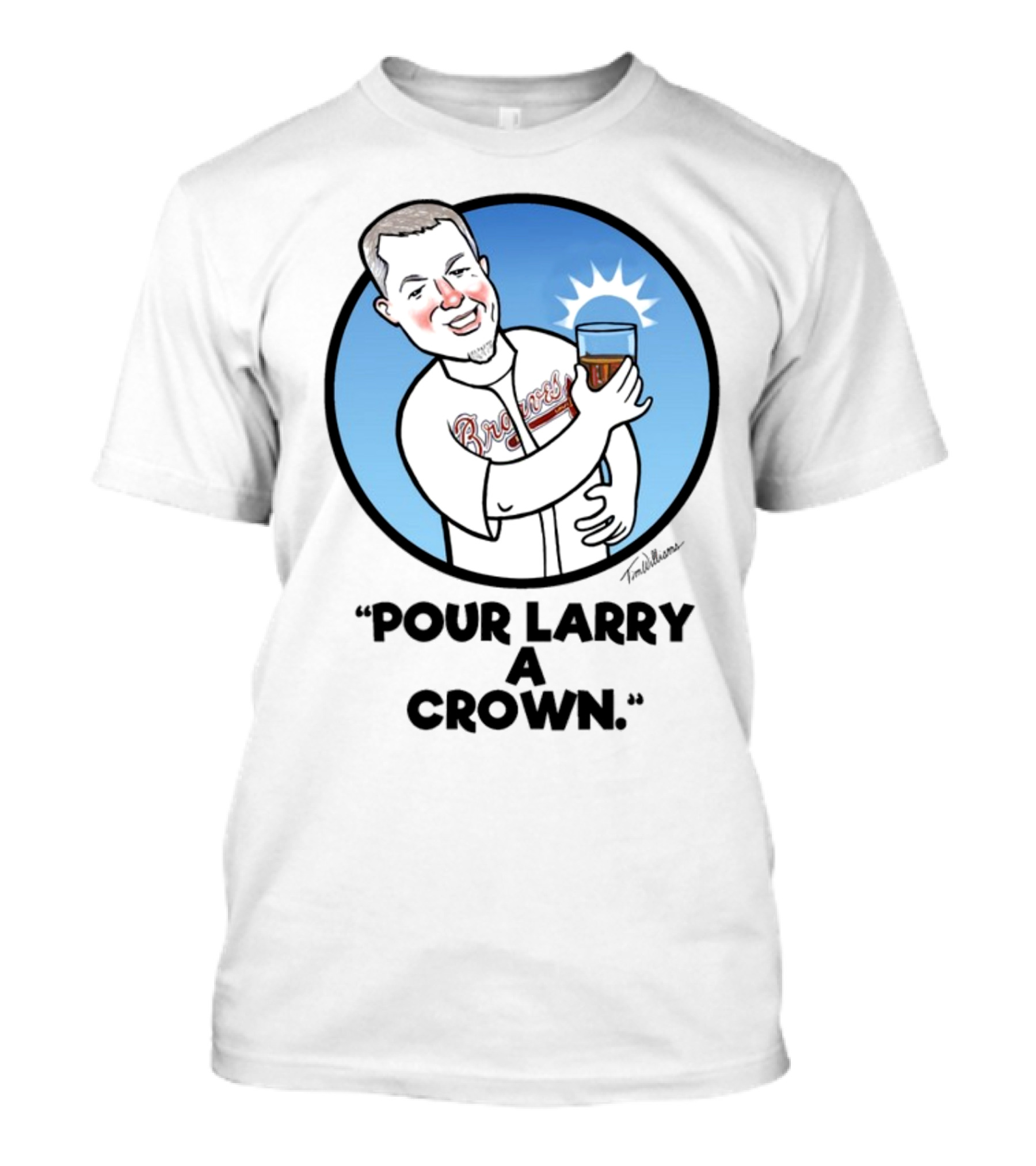 Chipper Jones Braves Pour Larry A Crown Baseball Caricature T-Shirt