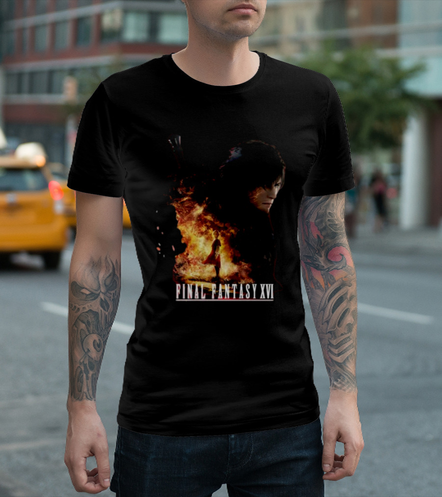 Ben Starr Final Fantasy XVI Fire Sword Character T-Shirt