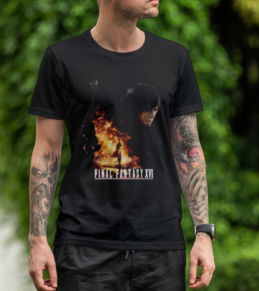 Ben Starr Final Fantasy XVI Fire Sword Character T-Shirt
