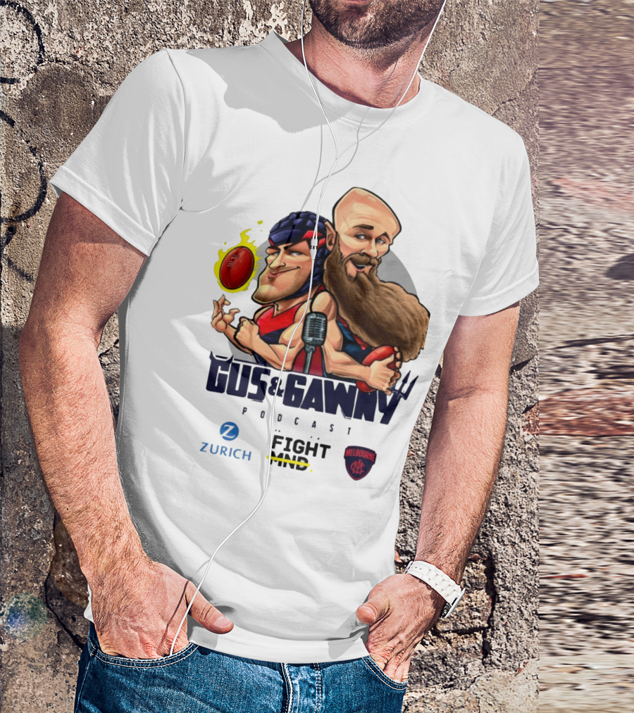 Melbourne Demons Gus And Gawny Podcast Zurich Fight MND AFL Caricature T-Shirt
